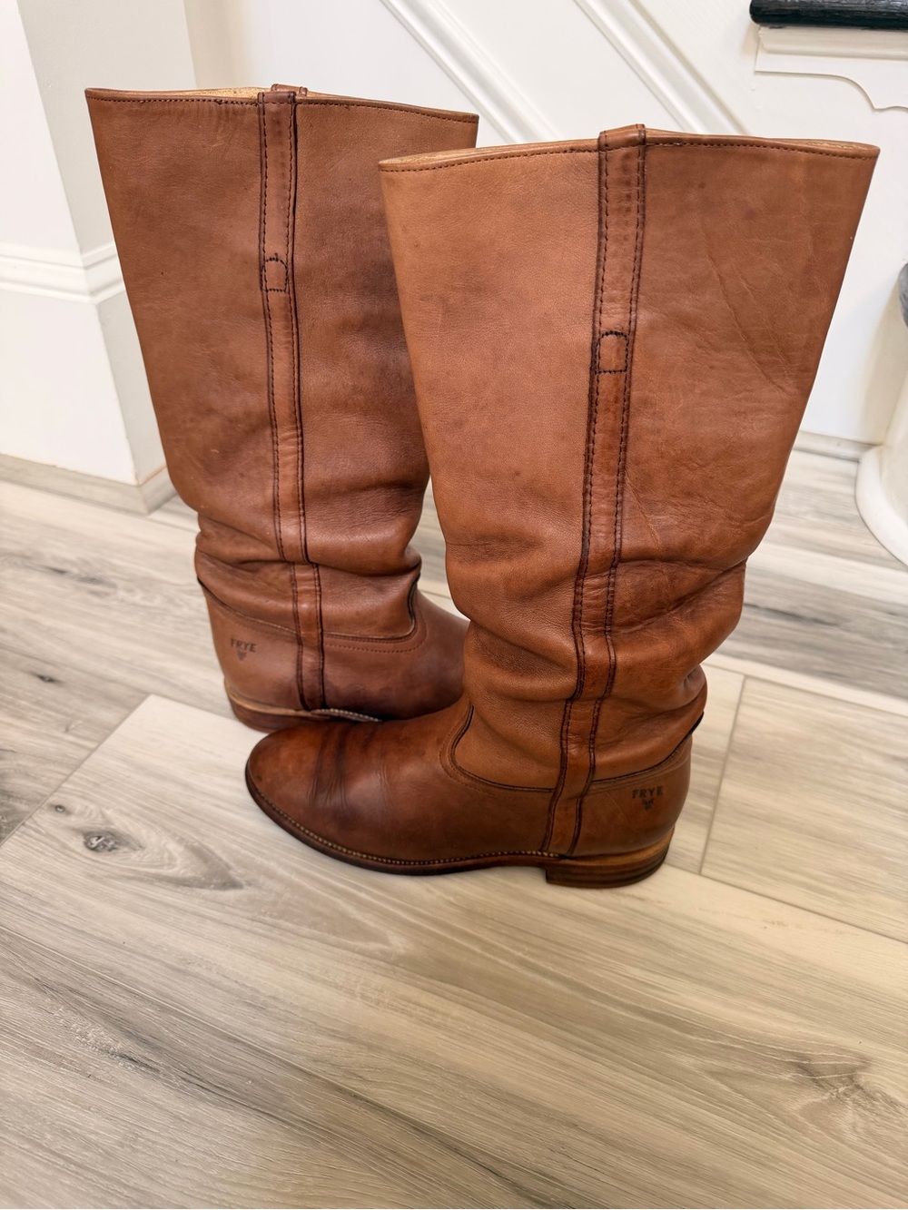 Vintage Frye 6628 Made USA Brown Leather Tall Riding Boots Women’s 7B - Picture 9 of 13